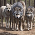 Wolf pack in natural environment Royalty Free Stock Photo
