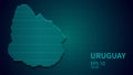 Technology vector map of Uruguay, futuristic modern website background or cover page .Web Royalty Free Stock Photo
