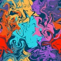 Vector abstract colorful seamless artworks with swirl patterns