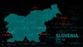 Technology vector map of Slovenia, connection futuristic modern website background or cover page .Web