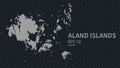 Flat vector map of Aland Islands with borders isolated on background flat style.Web