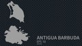 Flat vector map of Antigua Barbuda with borders isolated on background flat style.Web