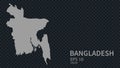 Flat vector map of Bangladesh with borders isolated on background flat style.Web