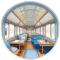 Isometric train interior