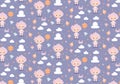 Vector funny children pastel color pattern