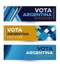 Vota Argentina Elecciones, Vote Argentina Elections spanish text design. Royalty Free Stock Photo