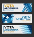 Vota Argentina Elecciones, Vote Argentina Elections spanish text design. Royalty Free Stock Photo