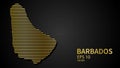 Vector gold map of Barbados, futuristic modern website background or cover page .Web