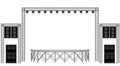 white stage and speaker with spotlight on the truss system on the white background Royalty Free Stock Photo
