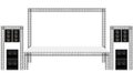 white stage and speaker with spotlight on the truss system on the white background Royalty Free Stock Photo