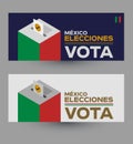 Vota Mexico Elecciones, Vote Mexican Elections spanish text design. Royalty Free Stock Photo