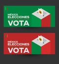 Vota Mexico Elecciones, Vote Mexican Elections spanish text design. Royalty Free Stock Photo