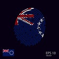 Fingerprint vector colored with the national flag of Cook Islands.Web Royalty Free Stock Photo