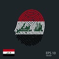 Fingerprint vector colored with the national flag of IraqWeb
