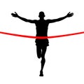 Runner, Running a marathon, runner wins Royalty Free Stock Photo