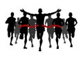 Runner, Running a marathon, runner wins Royalty Free Stock Photo