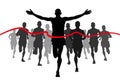 Runner, Running a marathon, runner wins Royalty Free Stock Photo