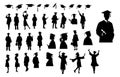 Graduate, Graduated at university Silhouette, Happy Graduation Activity Royalty Free Stock Photo