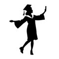 Graduate Silhouette, Graduated at university Silhouette, Happy Graduation Activity Royalty Free Stock Photo