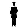 Graduate Silhouette, Graduated at university Silhouette, Happy Graduation Activity Royalty Free Stock Photo