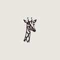 Giraffe simple and cute logo