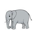Cute little elephant drawn style vector Royalty Free Stock Photo