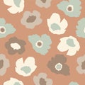 Vector cute Scandinavian design flower illustration seamless repeat pattern floral digital artwork Royalty Free Stock Photo