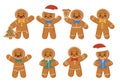 Set of different funny gingerbread men. Crunchy, fun, funny and cute.