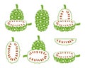 Noni fruit logo. Isolated noni fruit on white background