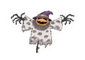 Halloween Scarecrow Monster Vector Hand Drawn Cartoon Doodle Art