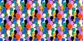 Colorful diverse people crowd abstract art seamless pattern