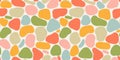 Abstract flat organic shapes seamless pattern