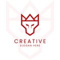 Abstract king Wolf Head Logo Design Vector