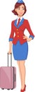 Cheerful beautiful flight attendant