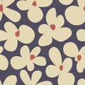 Vector cute and simple flower illustration seamless repeat pattern digital artwork Royalty Free Stock Photo