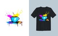 vector tshirt design colfull with illustration design Royalty Free Stock Photo