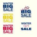 WebSet of editable vector winter sale logos. Business concepts. For tags, shop posters, banners, vinyl, t-shirts and social media