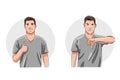 Man express agree and disagree Royalty Free Stock Photo