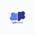 Cloud Split In Two Logo