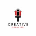 Construction House Building Paint Logo vector Images