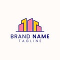 Modern tower building logo design vector image