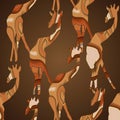 Seamless pattern with decorative giraffes. African print