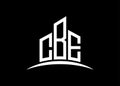 Letter CBE building vector monogram logo design template. Building Shape CBE logo.