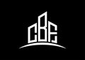 Letter CBF building vector monogram logo design template. Building Shape CBF logo.