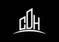 Letter CDH building vector monogram logo design template. Building Shape CDH logo.