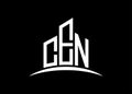 Letter CEN building vector monogram logo design template. Building Shape CEN logo. Royalty Free Stock Photo