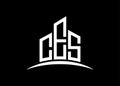 Letter CES building vector monogram logo design template. Building Shape CES logo.