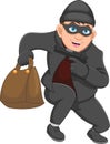 criminal man holding a gun cartoon Royalty Free Stock Photo
