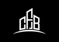 Letter CFB building vector monogram logo design template. Building Shape CFB logo. Royalty Free Stock Photo