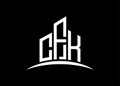 Letter CFK building vector monogram logo design template. Building Shape CFK logo. Royalty Free Stock Photo